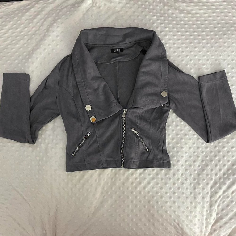 dolls kill grey suede jacket